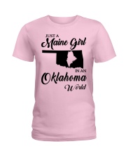 MAINE GIRL IN OKLAHOMA Ladies T-Shirt front