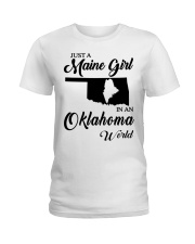 MAINE GIRL IN OKLAHOMA Ladies T-Shirt tile