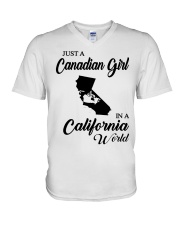 CANADIAN GIRL IN CALIFORNIA V-Neck T-Shirt tile