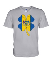 Flag Philadelphia Four Leaf Clover V-Neck T-Shirt tile