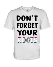 Missouri Flag Don't Forget Your Roots V-Neck T-Shirt tile