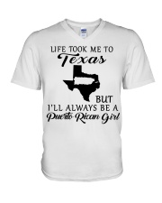 LIFE TOOK ME TO TEXAS BE A PUERTO RICAN GIRL V-Neck T-Shirt tile