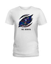 Flag North Dakota My Roots Ladies T-Shirt tile