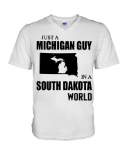 MICHIGAN GUY IN SOUTH DAKOTA V-Neck T-Shirt tile