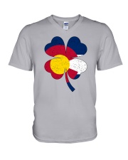 Flag Colorado Four Leaf Clover V-Neck T-Shirt tile