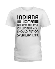 Should put on speakerphone not Indiana women Ladies T-Shirt tile