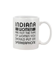 Should put on speakerphone not Indiana women Mug tile