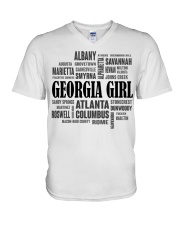 Georgia girl cities V-Neck T-Shirt tile