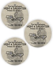 The Love Mom Daughter North Carolina Massachusetts Circle Ornament (Wood tile
