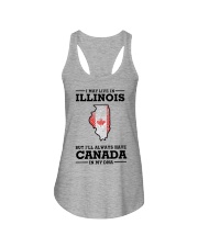 LIVE IN ILLINOIS CANADA IN MY DNA Ladies Flowy Tank tile