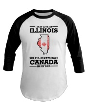 LIVE IN ILLINOIS CANADA IN MY DNA Baseball Tee tile