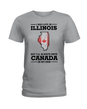 LIVE IN ILLINOIS CANADA IN MY DNA Ladies T-Shirt tile