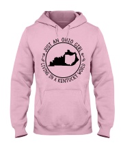 OHIO GIRL LIVING IN KENTUCKY Hooded Sweatshirt front