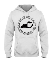 OHIO GIRL LIVING IN KENTUCKY Hooded Sweatshirt tile