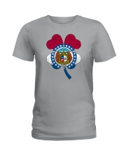 Flag Missouri Four Leaf Clover Ladies T-Shirt tile