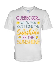 Quebec Girl- Be The Sunshine V-Neck T-Shirt tile