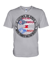LIVING IN OHIO WITH PUERTO RICAN ROOTS V-Neck T-Shirt tile