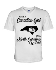 CANADIAN GIRL IN NORTH CAROLINA V-Neck T-Shirt tile