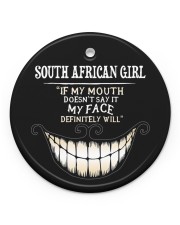 If My Mouth South African Girl Circle ornament - single (porcelain) front