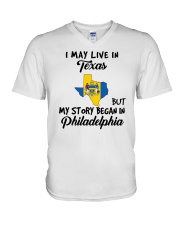 Began In Philadelphia - Live In Texas V-Neck T-Shirt tile
