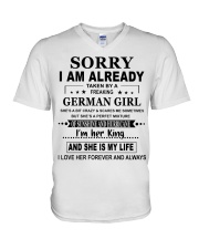 Taken By A Freaking - German Girl V-Neck T-Shirt tile