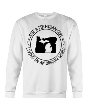MICHIGAN GIRL LIVING IN OREGON Crewneck Sweatshirt tile