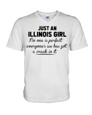 Illinois Girl - No One Is Perfect V-Neck T-Shirt tile