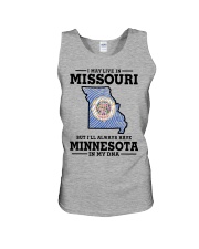 LIVE IN MISSOURI MINNESOTA IN MY DNA Unisex Tank tile