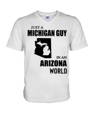 MICHIGAN GUY IN ARIZONA V-Neck T-Shirt tile