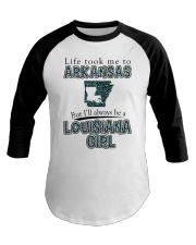 Louisiana Girl Life Took Me To Arkansas Baseball Tee tile