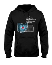 OHIO KANSAS LOVE BRINGS YOU HOME Hooded Sweatshirt tile