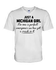 Michigan Girl - No One Is Perfect V-Neck T-Shirt tile