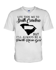 LIFE TOOK TO SOUTH CAROLINA A PUERTO RICAN GIRL V-Neck T-Shirt tile