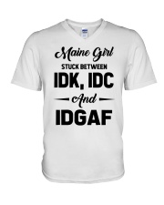 Maine Girl - IDK IDC IDGAF V-Neck T-Shirt tile