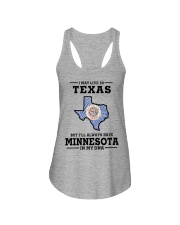 LIVE IN TEXAS MINNESOTA IN MY DNA Ladies Flowy Tank tile