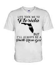 LIFE TOOK ME TO FLORIDA BE A PUERTO RICAN GIRL V-Neck T-Shirt tile