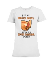 Ohio Girl Living In South Carolina Premium Fit Ladies Tee tile