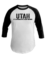 Utah - My Story Begins Baseball Tee tile