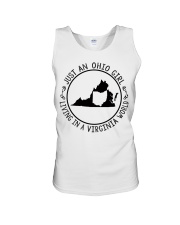 OHIO GIRL LIVING IN VIRGINIA Unisex Tank tile
