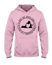 OHIO GIRL LIVING IN VIRGINIA Hooded Sweatshirt front
