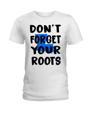 Louisiana Map Don't Forget Your Roots Ladies T-Shirt tile
