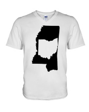 MAP OHIO IN MISSISSIPPI V-Neck T-Shirt tile