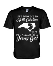 Jersey Girl Life Took Me To North Carolina V-Neck T-Shirt tile