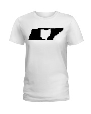 MAP OHIO IN TENNESSEE Ladies T-Shirt tile