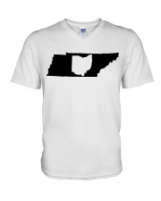 MAP OHIO IN TENNESSEE V-Neck T-Shirt tile