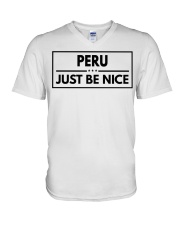 Peru Just Be Nice V-Neck T-Shirt tile