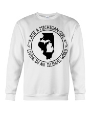 MICHIGAN GIRL LIVING IN ILLINOIS Crewneck Sweatshirt tile
