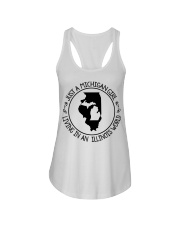 MICHIGAN GIRL LIVING IN ILLINOIS Ladies Flowy Tank tile