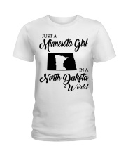 MINNESOTA GIRL IN NORTH DAKOTA Ladies T-Shirt tile