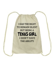 Texas girl didn't have the ability Drawstring Bag tile